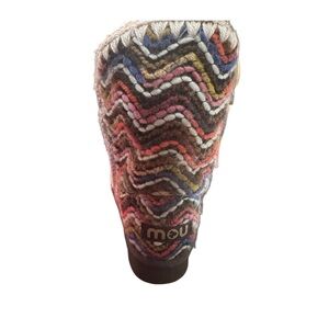 Mou Colorful Zigzag Knit Boot